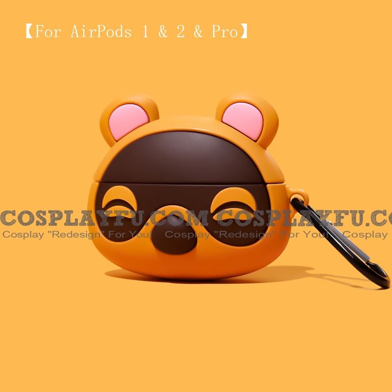 Cute Brown Tom Nook Animal Crossing | Silicone Case for Apple AirPods 1, 2, Pro